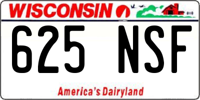 WI license plate 625NSF