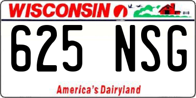 WI license plate 625NSG