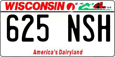 WI license plate 625NSH