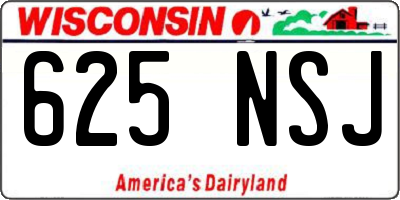 WI license plate 625NSJ