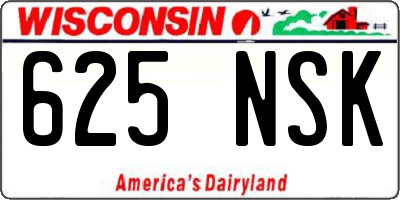 WI license plate 625NSK