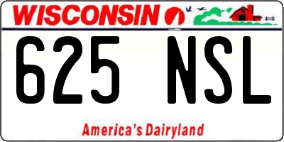 WI license plate 625NSL
