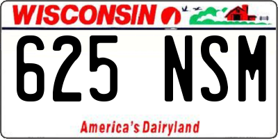 WI license plate 625NSM