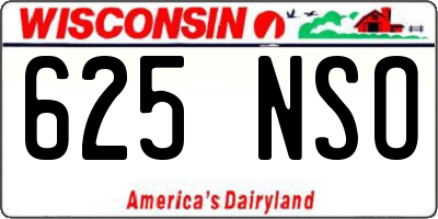 WI license plate 625NSO