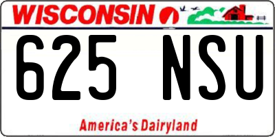 WI license plate 625NSU