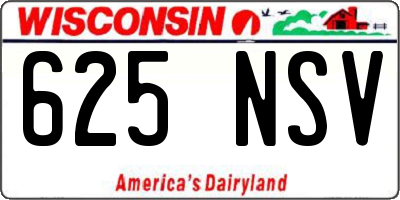 WI license plate 625NSV