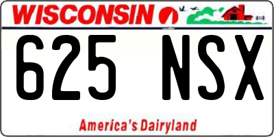 WI license plate 625NSX