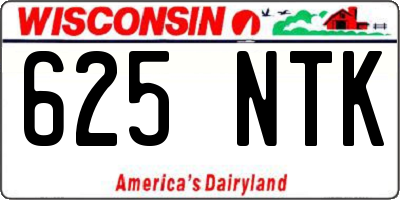 WI license plate 625NTK