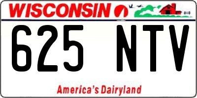 WI license plate 625NTV