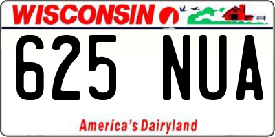 WI license plate 625NUA