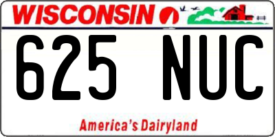 WI license plate 625NUC