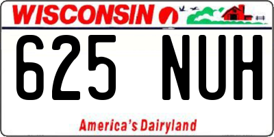 WI license plate 625NUH