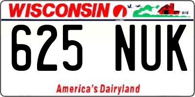 WI license plate 625NUK