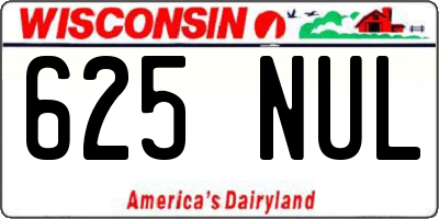 WI license plate 625NUL