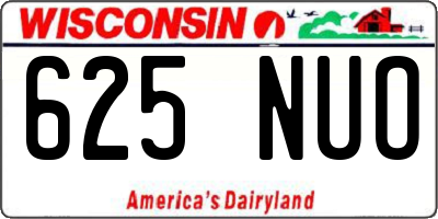 WI license plate 625NUO