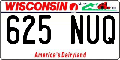 WI license plate 625NUQ