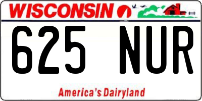 WI license plate 625NUR