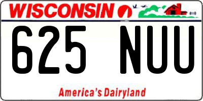 WI license plate 625NUU