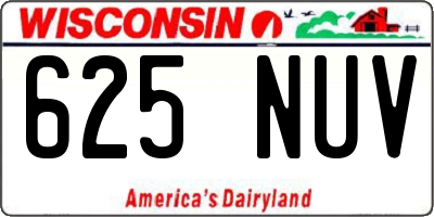 WI license plate 625NUV