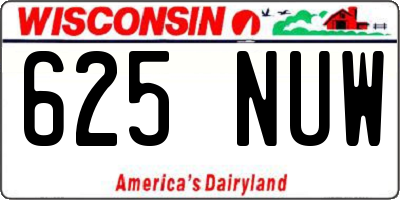 WI license plate 625NUW
