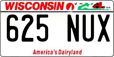 WI license plate 625NUX