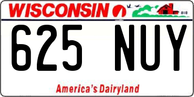 WI license plate 625NUY
