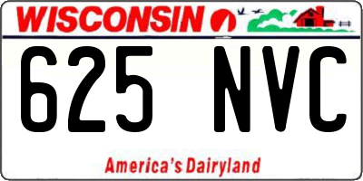 WI license plate 625NVC