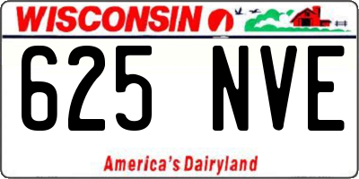 WI license plate 625NVE