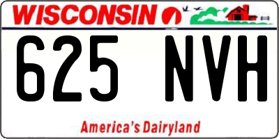 WI license plate 625NVH