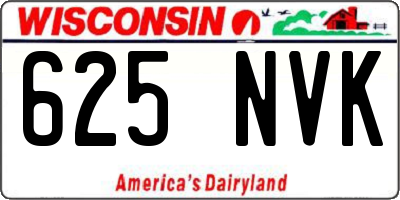 WI license plate 625NVK