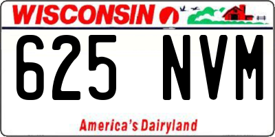 WI license plate 625NVM