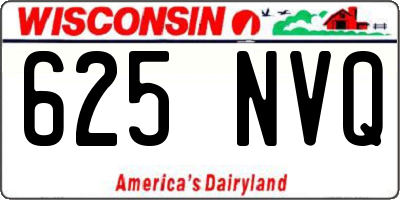 WI license plate 625NVQ