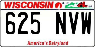 WI license plate 625NVW