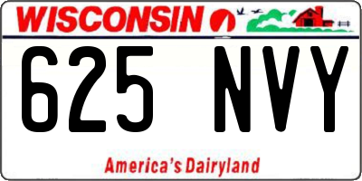 WI license plate 625NVY