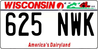 WI license plate 625NWK