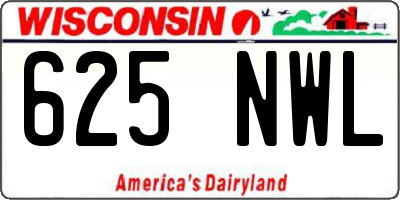 WI license plate 625NWL