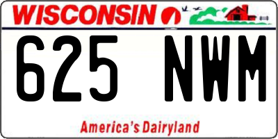 WI license plate 625NWM