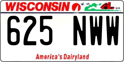 WI license plate 625NWW