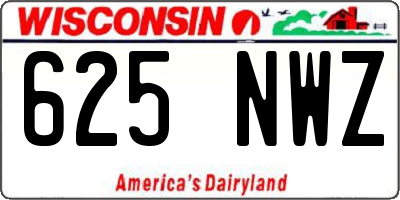 WI license plate 625NWZ