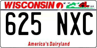 WI license plate 625NXC