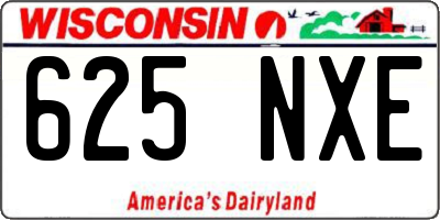 WI license plate 625NXE