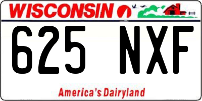 WI license plate 625NXF