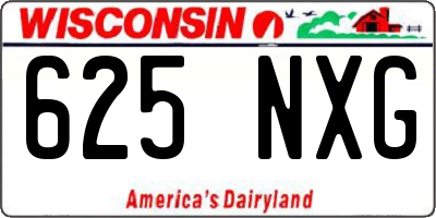 WI license plate 625NXG