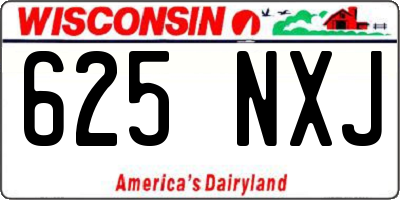 WI license plate 625NXJ