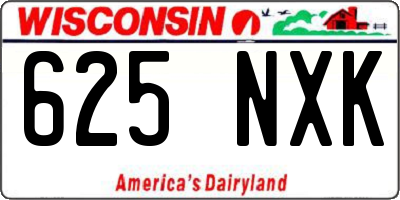 WI license plate 625NXK