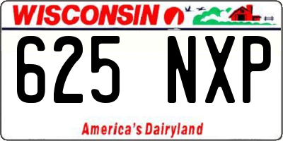 WI license plate 625NXP