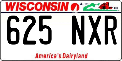 WI license plate 625NXR