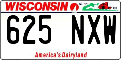 WI license plate 625NXW