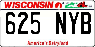 WI license plate 625NYB