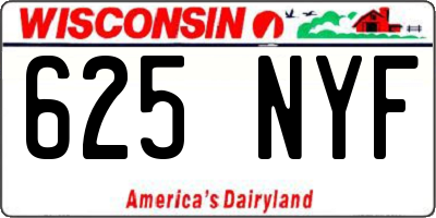 WI license plate 625NYF
